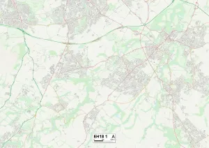 Midlothian EH18 1 Postcode Sector Print Map