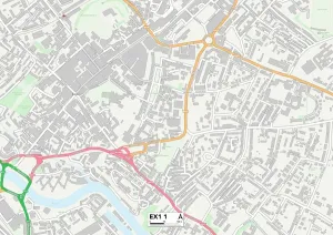 EX - Exeter Prints: Exeter EX1 1 Postcode Sector Print Map