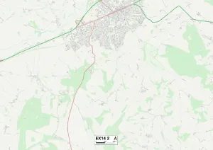 Exeter EX14 2 Postcode Sector Print Map