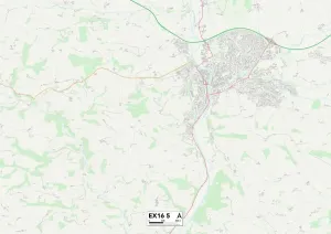 Mid Devon EX16 5 Print Map Sector