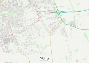 Blackpool FY4 5 Postcode Sector Print Map