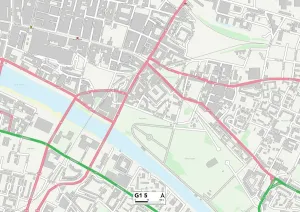 G - Glasgow Prints: Glasgow G1 5 Print Map Sector