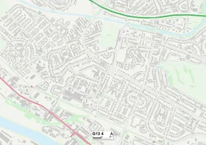 Glasgow G13 4 Print Map Sector