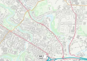 G - Glasgow Prints: Glasgow G20 7 Print Map