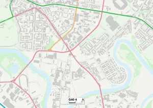 Glasgow G40 4 Postcode Sector Print Map