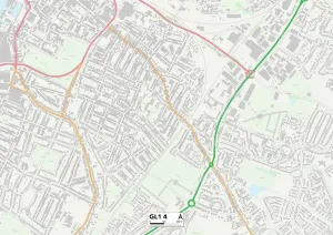 GL - Gloucester Prints: Gloucester GL1 4 Print Map Sector