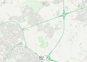 Gloucester GL3 2 Print Postcode Sector Map