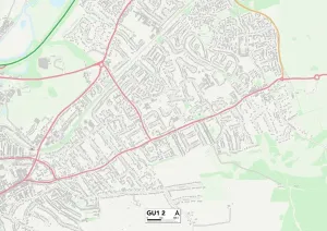 Guildford GU1 2 Postcode Sector Print Map