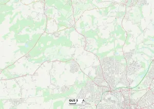 Guildford GU3 3 Postcode Sector Print Map