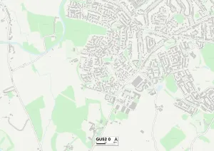 GU52 0 Postcode Sector Print Map of Hart