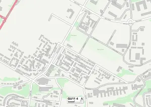 Rushmoor GU11 4 Print Map Postcode Sector