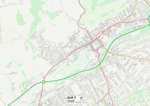 Waverley GU9 7 Postcode Sector Print Map