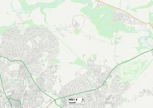 HG - Harrogate Prints: Harrogate HG1 4 Postcode Sector Map Print