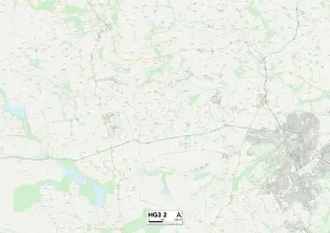 HG - Harrogate Prints: Harrogate HG3 2 Postcode Sector Print Map