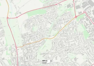 Hemel Hempstead HP2 5 Postcode Sector Print Map