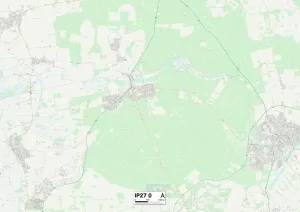 Forest Heath IP27 0 Postcode Sector Print Map