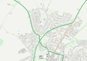 West Lancashire L39 1 Postcode Sector Print Map