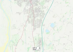 Lancaster LA1 4 Postcode Sector Print Map