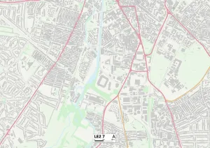 Leicester LE2 7 Postcode Sector Print Map