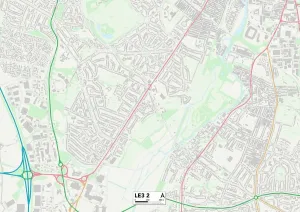 LE - Leicester Prints: Leicester LE3 2 Postcode Sector Print Map