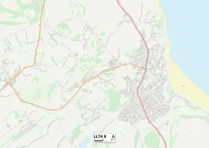 Anglesey LL74 8 Print Map Sector