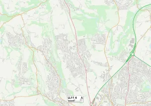 LL - Llandudno Prints: Wrexham LL11 4 Postcode Sector Print Map