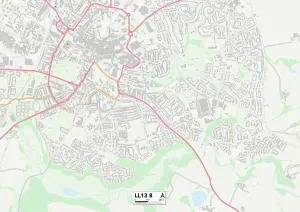 Wrexham LL13 8 Postcode Sector Print Map