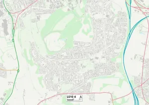 LS - Leeds Prints: Leeds LS10 4 Print Postcode Sector Map