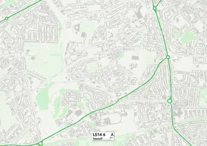 LS14 6 Print Map of Leeds Postcode Sector