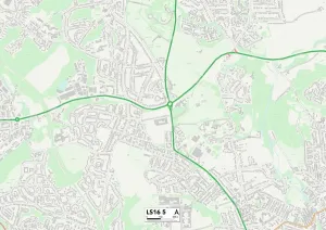 LS - Leeds Prints: Leeds LS16 5 Postcode Sector Print Map