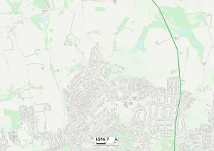 Leeds LS16 7 Postcode Sector Print Map