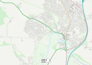 Leeds LS22 6 Postcode Sector Print Map