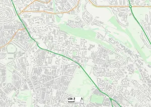 LS - Leeds Prints: Leeds LS6 2 Postcode Sector Print Map