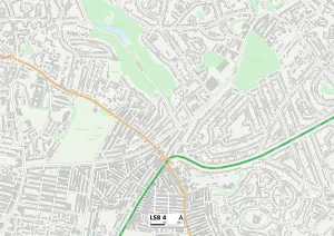 Leeds LS8 4 Postcode Sector Print Map