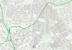 Leeds LS8 5 Postcode Sector Print Map