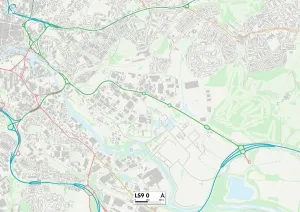 Leeds LS9 0 Postcode Sector Print Map