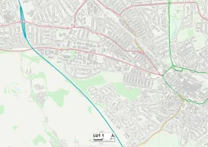 Luton LU1 1 Postcode Sector Print Map