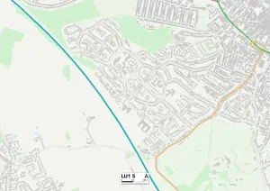 Luton LU1 5 Postcode Sector Print Map