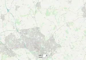 LU - Luton Prints: Luton LU2 7 Postcode Sector Print Map