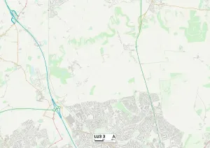 LU - Luton Prints: Luton LU3 3 Postcode Sector Map Print