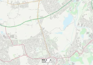 Bury M26 4 Postcode Sector Print Map