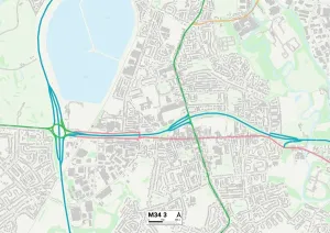 M - Manchester Prints: Tameside M34 3 Print Map Sector