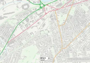 M - Manchester Prints: Trafford M16 0 Print Map Sector