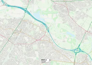 Trafford M33 2 Postcode Sector Print Map