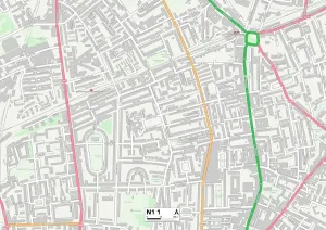 Hackney N1 1 Postcode Sector Print Map