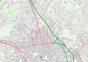 Nottingham NG1 3 Print Map Sector