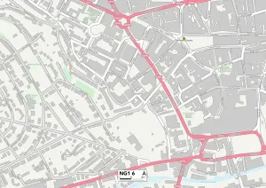 Nottingham NG1 6 Print Map Sector Poster