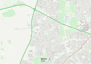 NN - Northampton Prints: Corby NN18 0 Print Map