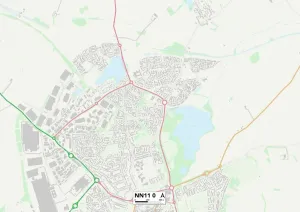 Framed Print : Daventry NN11 0 Print Map Sector Postcode Guide Framed Print : Daventry NN11 0 Print Map Sector Postcode Guide