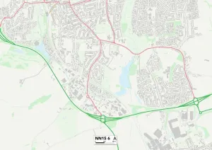 Kettering NN15 6 Postcode Sector Map Print